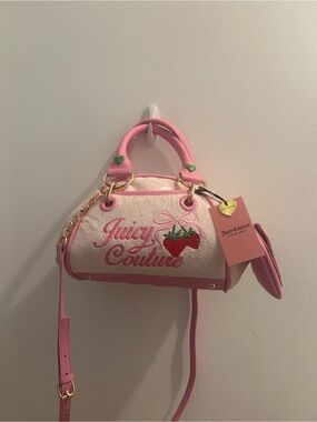 Juicy Couture Pink Strawberry Embroidered Mini Bag